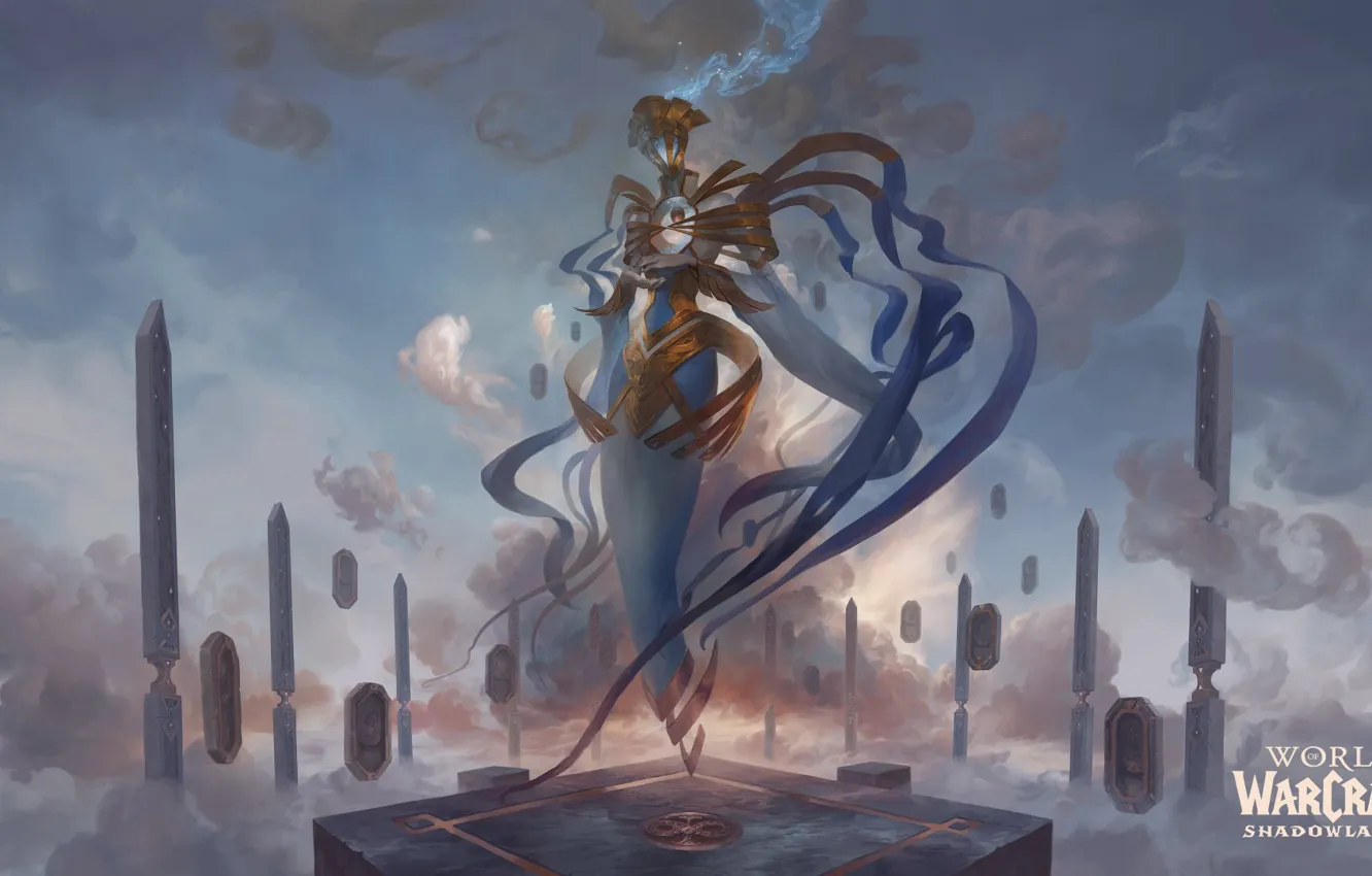 Photo wallpaper the sky, clouds, World of Warcraft, sky, the referee, the clouds, Shadowlands, Dark Lands