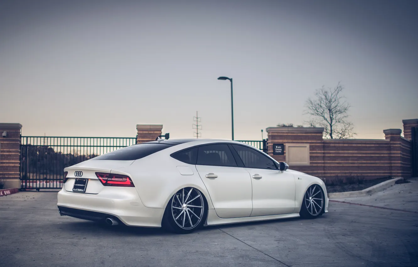 Photo wallpaper Audi, Tuning, AUDI, Lights, Drives, Vossen, Back