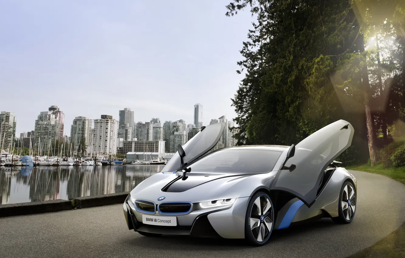 Photo wallpaper door, BMW, i8Concept