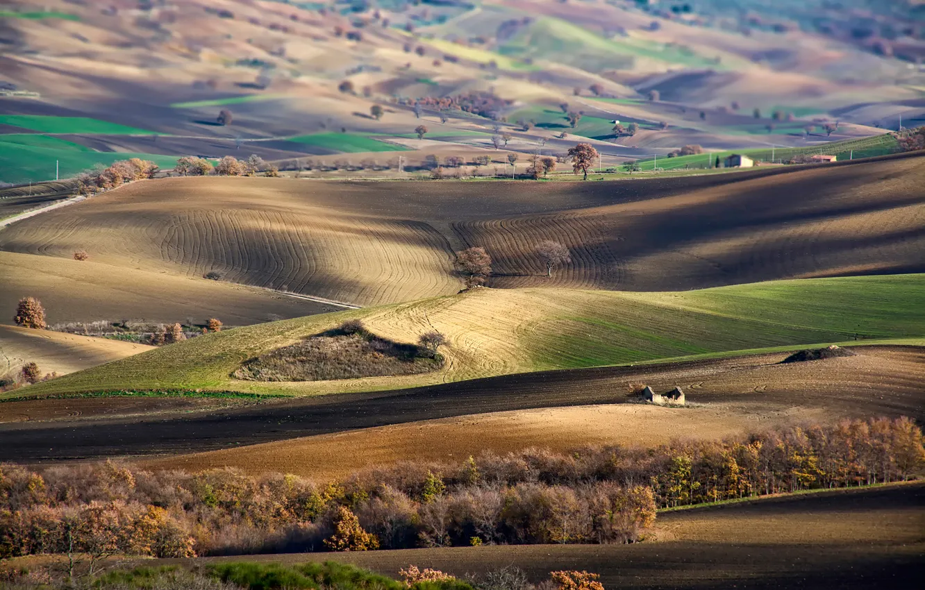 Photo wallpaper hills, view, dal, Italy, Basilicata