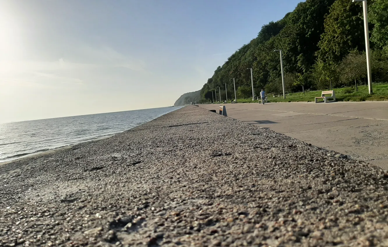 Photo wallpaper Sea, Wall, Bulwar, seaside