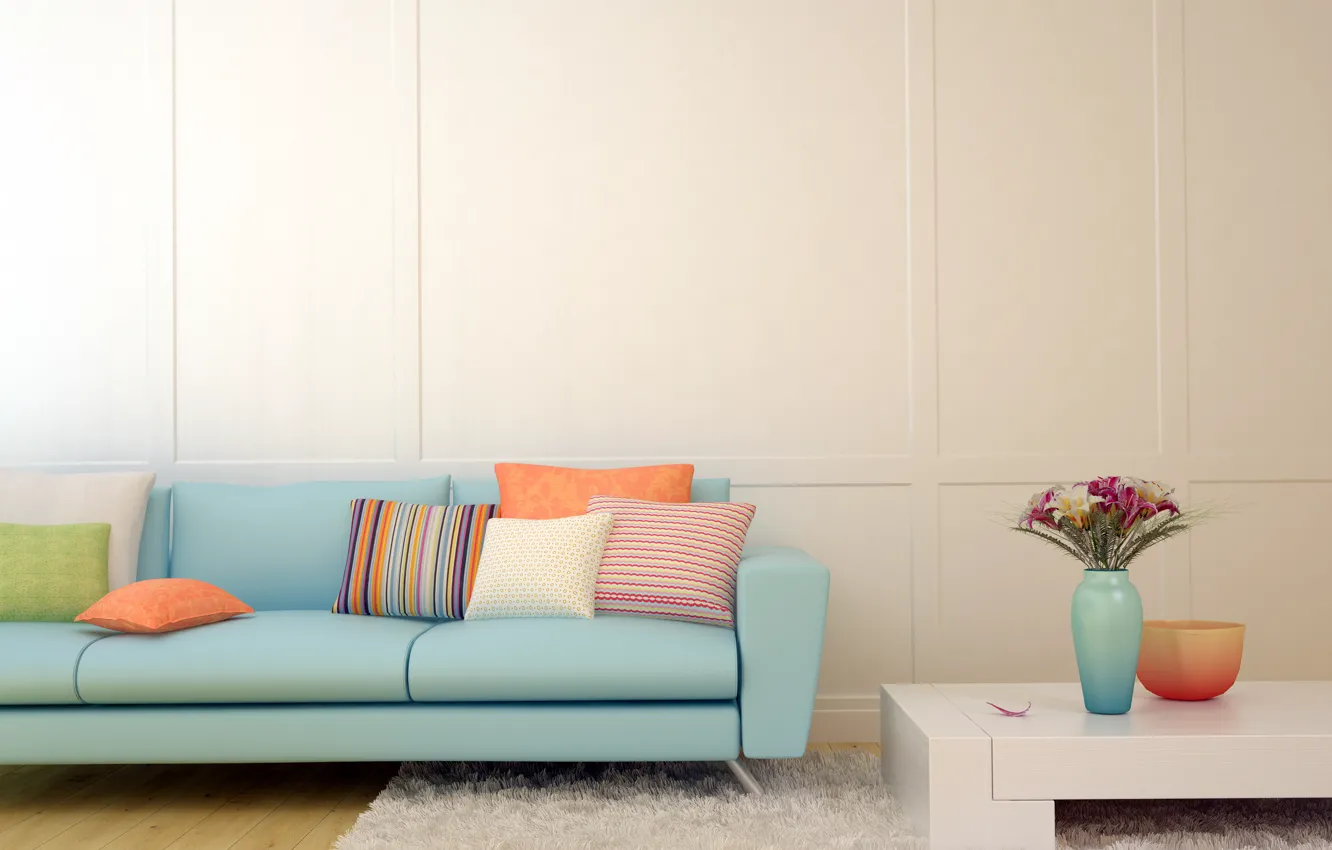 Photo wallpaper design, room, sofa, furniture, interior