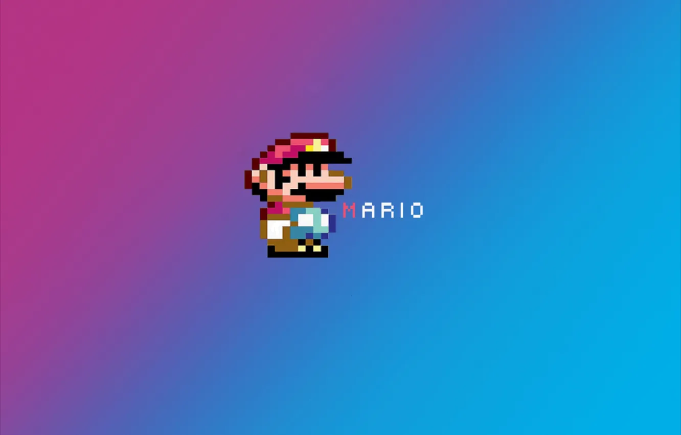 Photo wallpaper Mario, mario, pixel hero, Pixelate