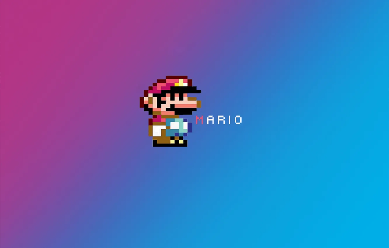 Photo wallpaper Mario, Mario, pixel hero, Pixelate
