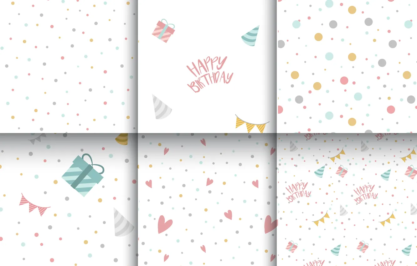 Photo wallpaper white, background, colorful, gifts, pattern, polka dot, vectors