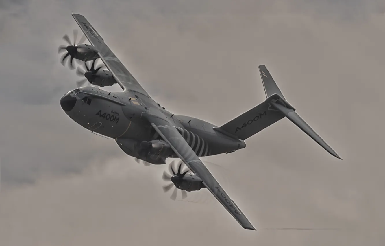 Photo wallpaper the plane, military transport, four-engine, turboprop, A400М