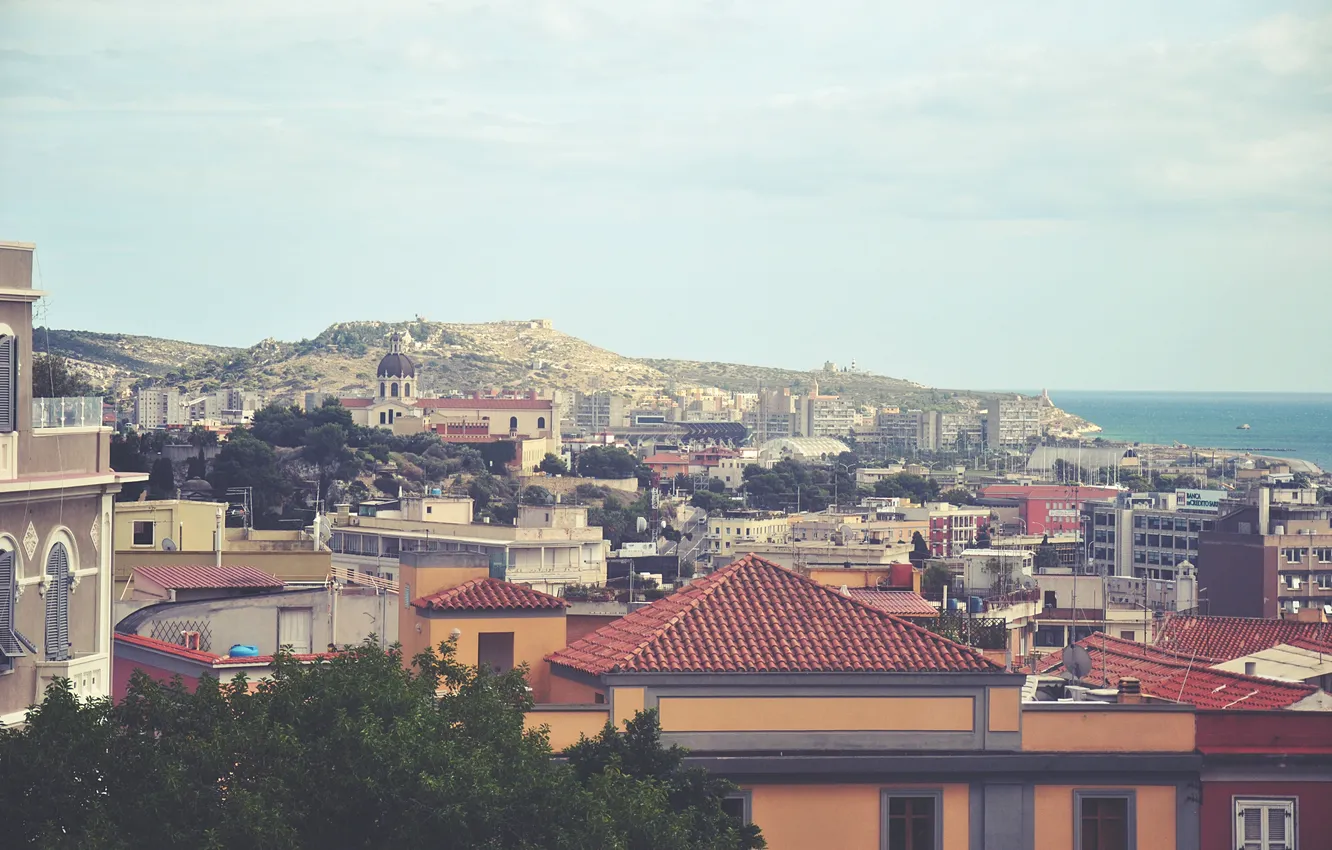 Photo wallpaper roof, the city, building, home