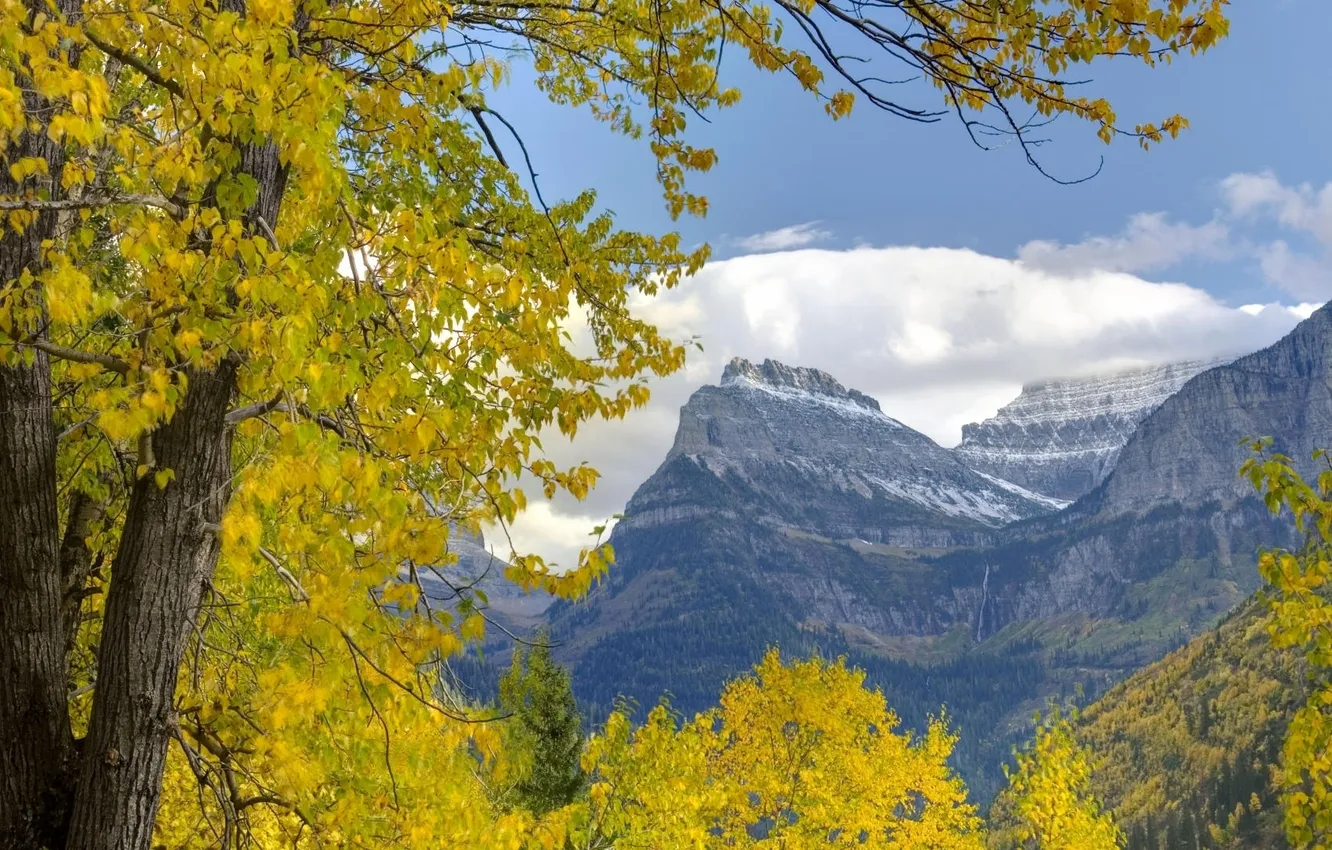 Photo wallpaper autumn, mountains, nature