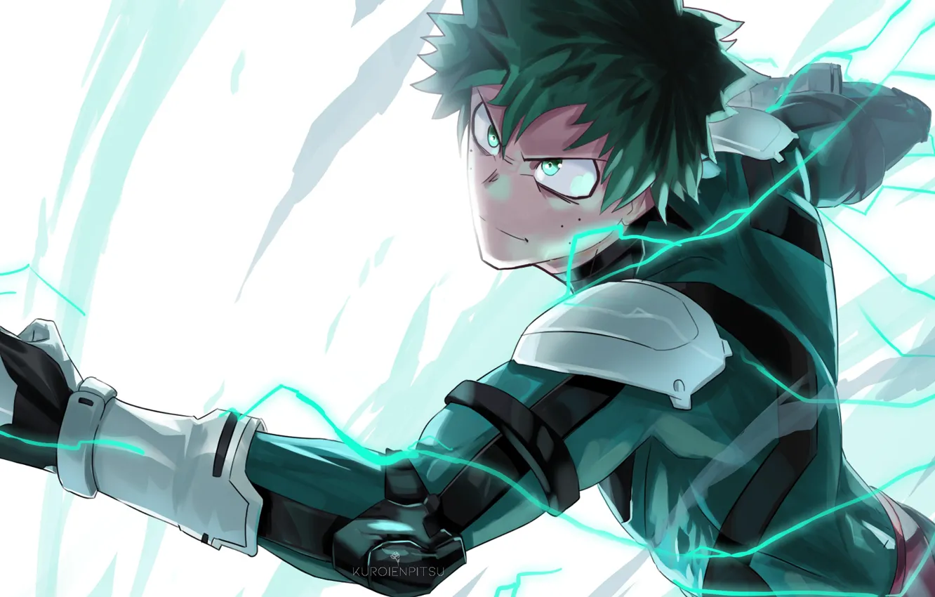 Photo wallpaper look, hand, guy, Boku No Hero Academy, Midori Isuku, My heroic academia