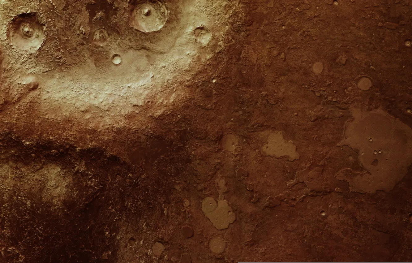 Photo wallpaper crater, Mars, Arabia Terra, Mars Express
