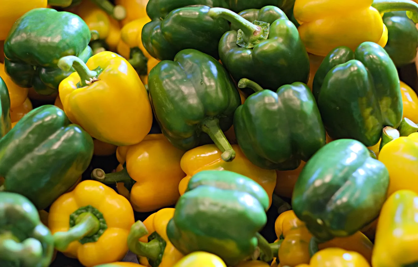 Photo wallpaper yellow, green, vegetables, pepper