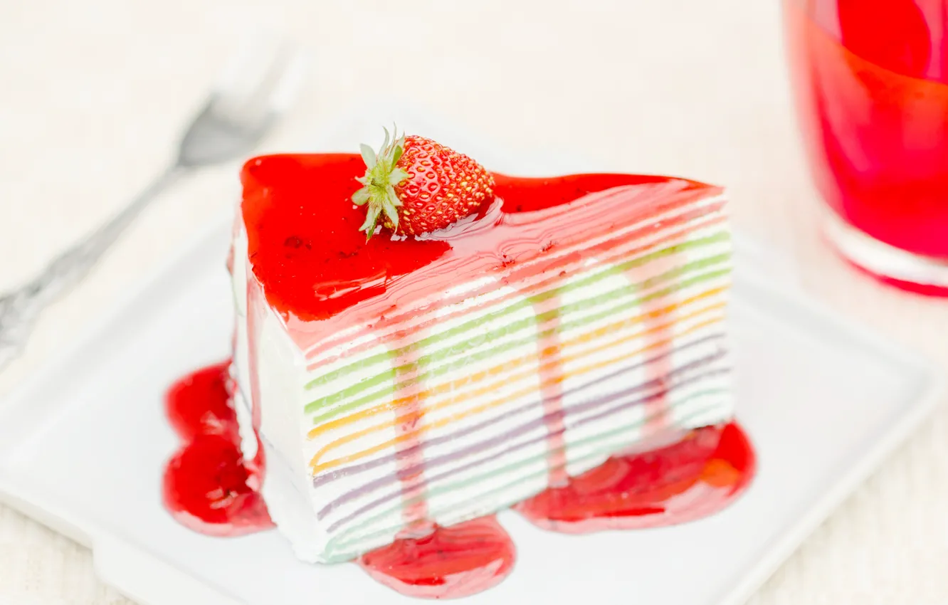 Photo wallpaper strawberry, cake, cakes, jam, strawberry, cakes, jam, pastries