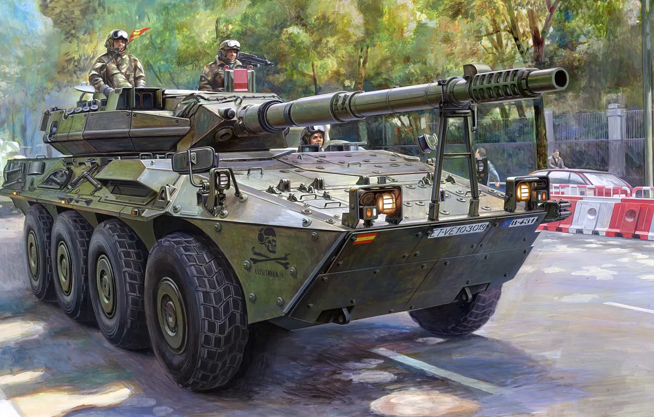 Photo wallpaper B-1, tank fighter, Centauro, The Spanish Army, Italian combat vehicle