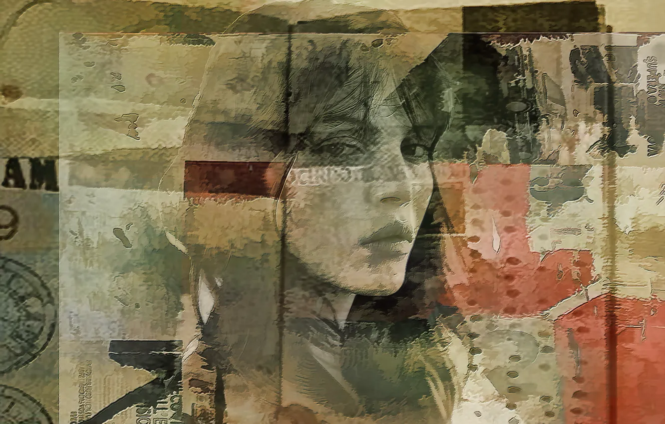 Photo wallpaper look, girl, background