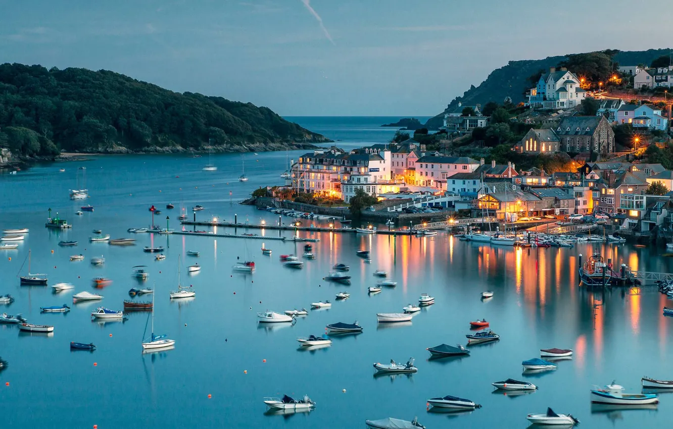 Photo wallpaper sea, England, Devon, the harbour of Salcombe