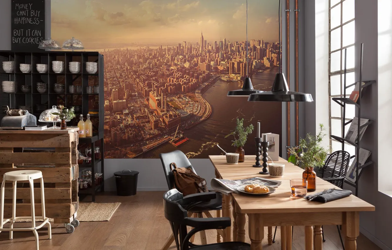 Photo wallpaper design, room, interior, dining room