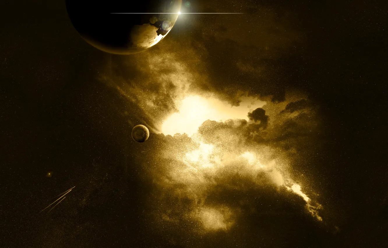 Photo wallpaper space, stars, space, planet