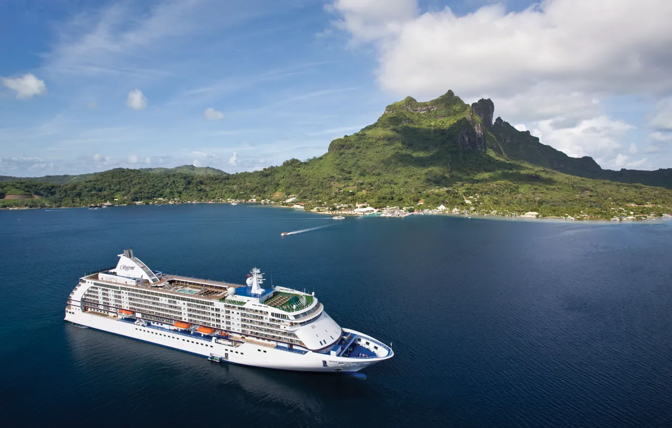 Photo wallpaper Caribbean, cruise liner, Regent Seven Seas