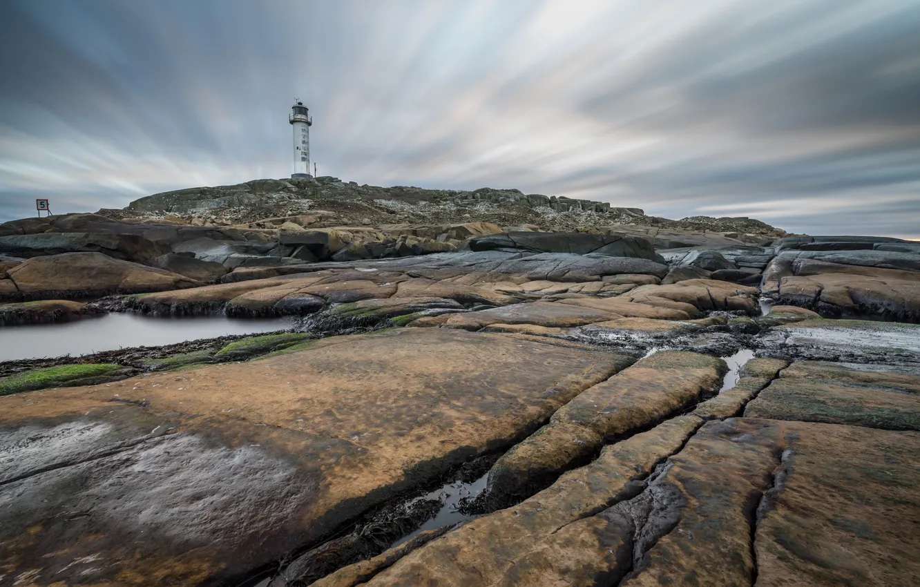 Photo wallpaper coast, lighthouse, Sweden