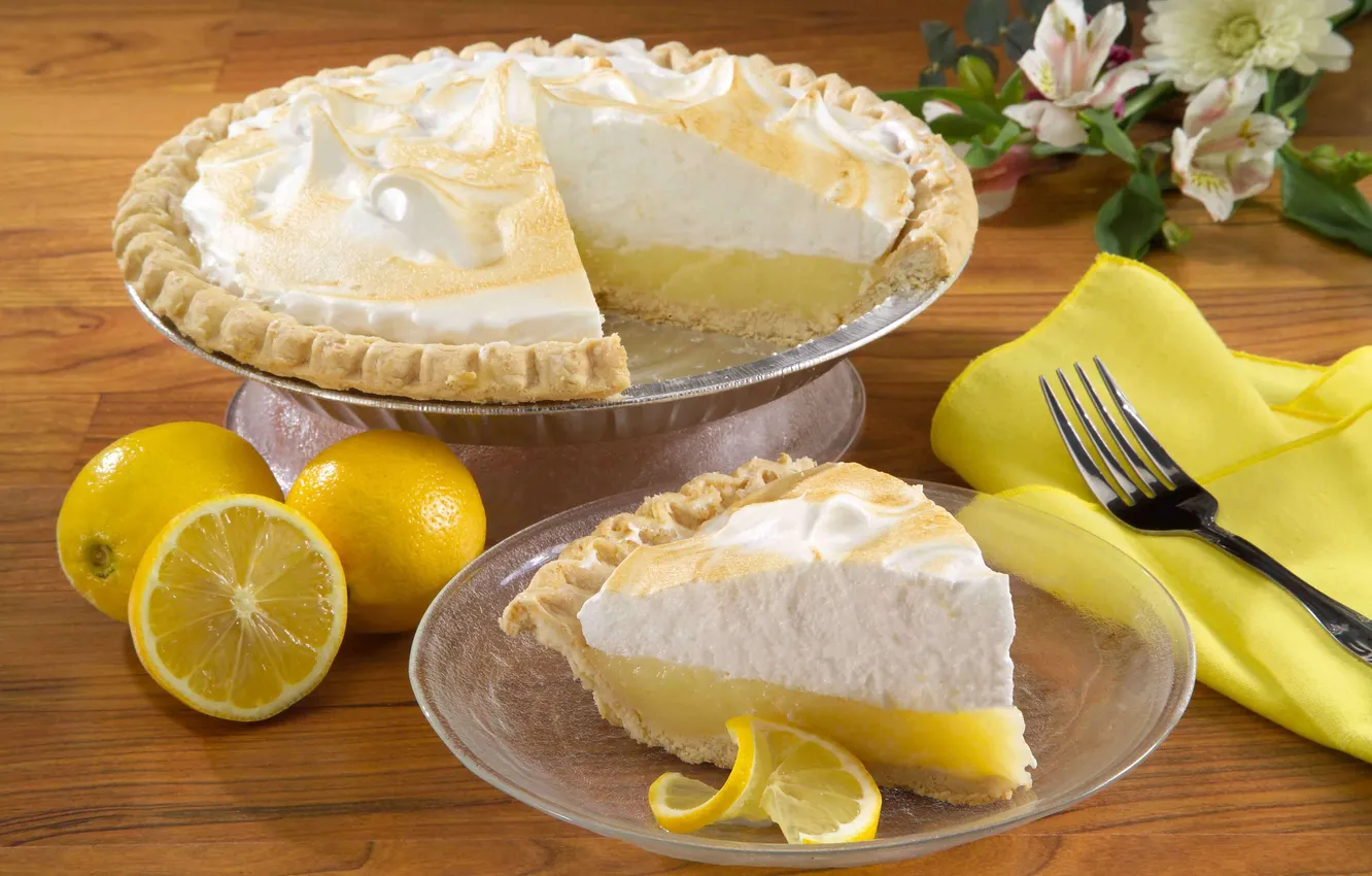 Photo wallpaper lemon, food, pie, cake, lemon, cake, cake, dessert