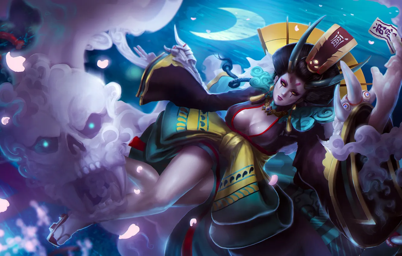 Photo wallpaper Girl, Japan, Asian, Japan, The demon, Geisha, Japanese, Art