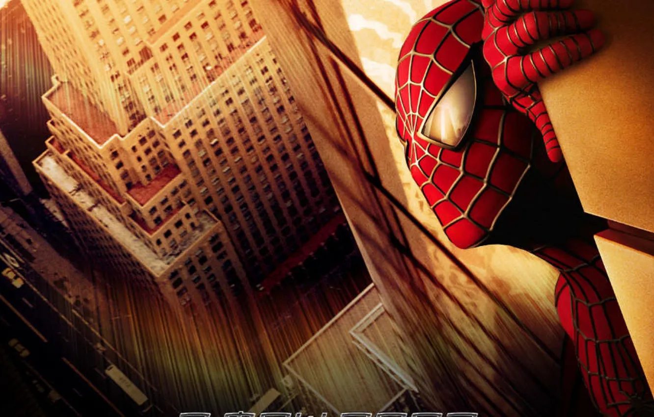 Photo wallpaper city, new york, 2002, film, Peter Parker, Spider Man, Tobey Maguire, Tobey Maguire