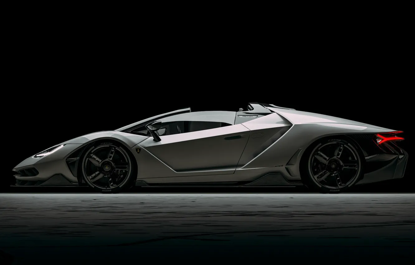 Photo wallpaper Auto, Lamborghini, Machine, Supercar, Rendering, The front, Sports car, Side view