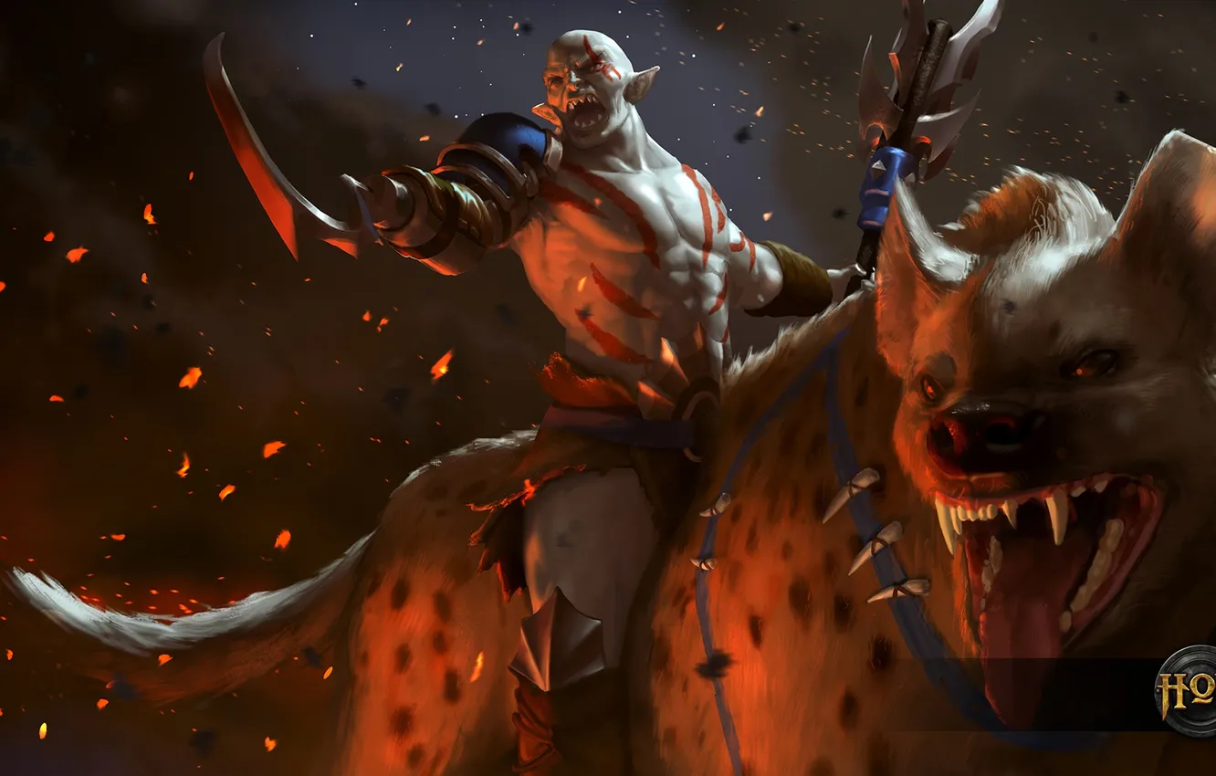 Photo wallpaper hyena, Heroes of Newerth, Rampage, White Orc, White Orc Rampage