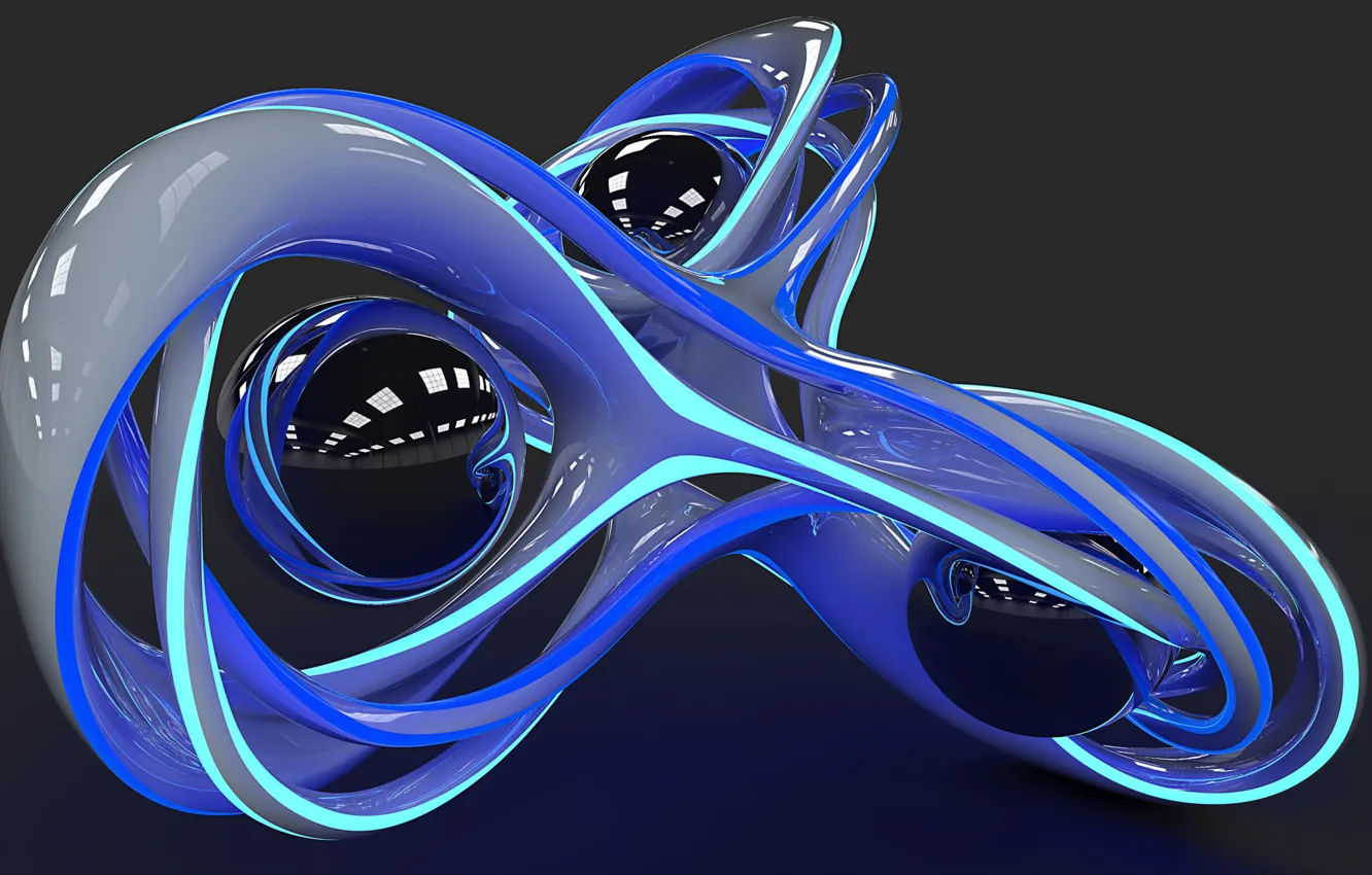 Photo wallpaper line, background, balls, figure, curves