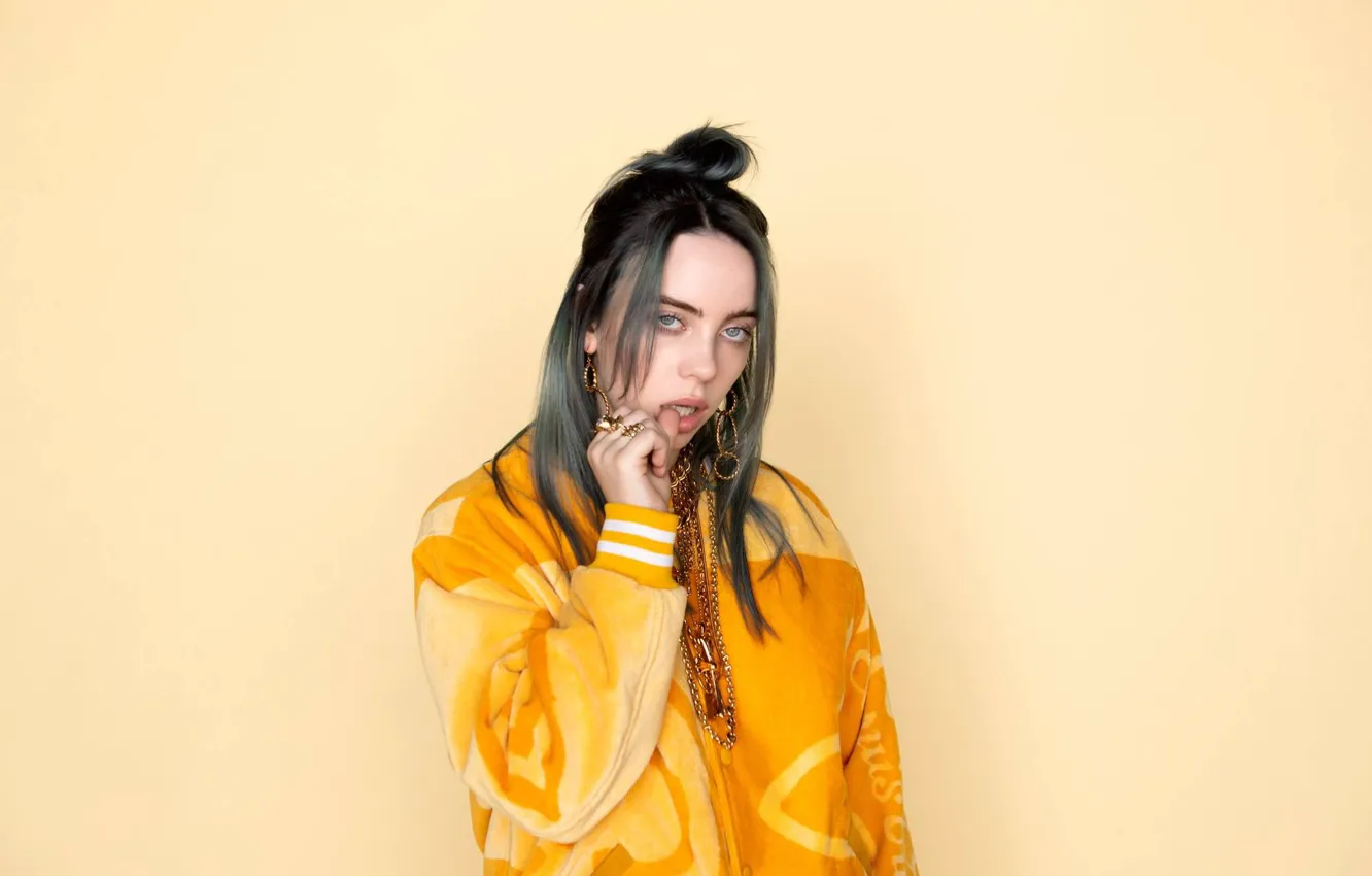 Photo wallpaper decoration, background, earrings, chain, singer, singer, Billie Eilish, Billy Iles