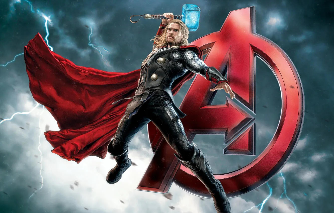 Photo wallpaper hammer, Thor, Thor, Chris Hemsworth, The Avengers, Chris Hemsworth, Avengers