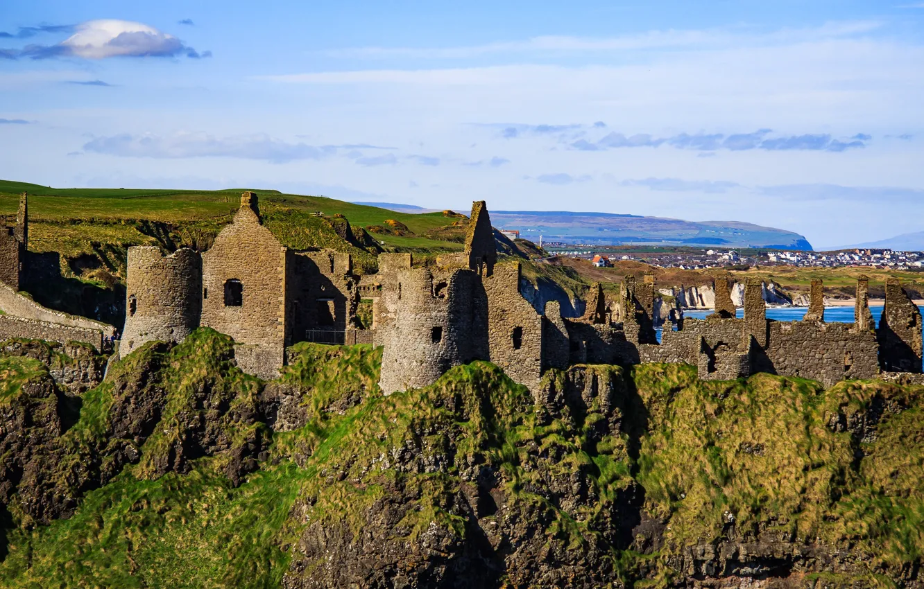 Photo wallpaper landscape, castle, the ruins