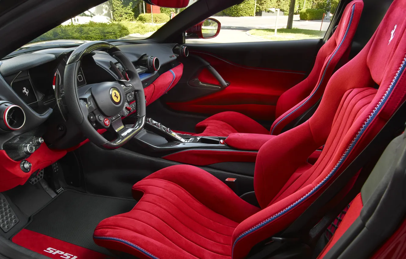 Photo wallpaper interior, Ferrari, the wheel, Ferrari, sports car, salon, 2022, Ferrari SP51