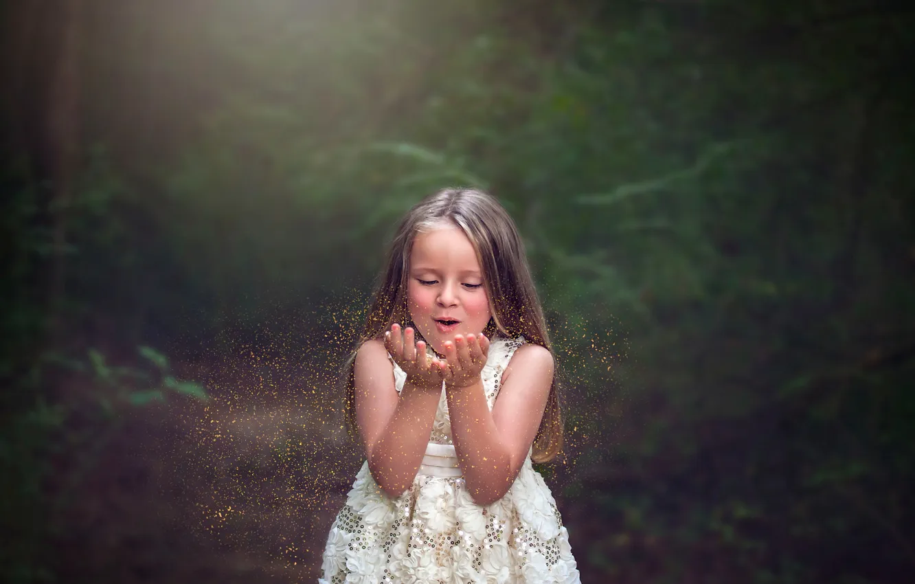 Photo wallpaper dress, girl, glitter, Julia Altork