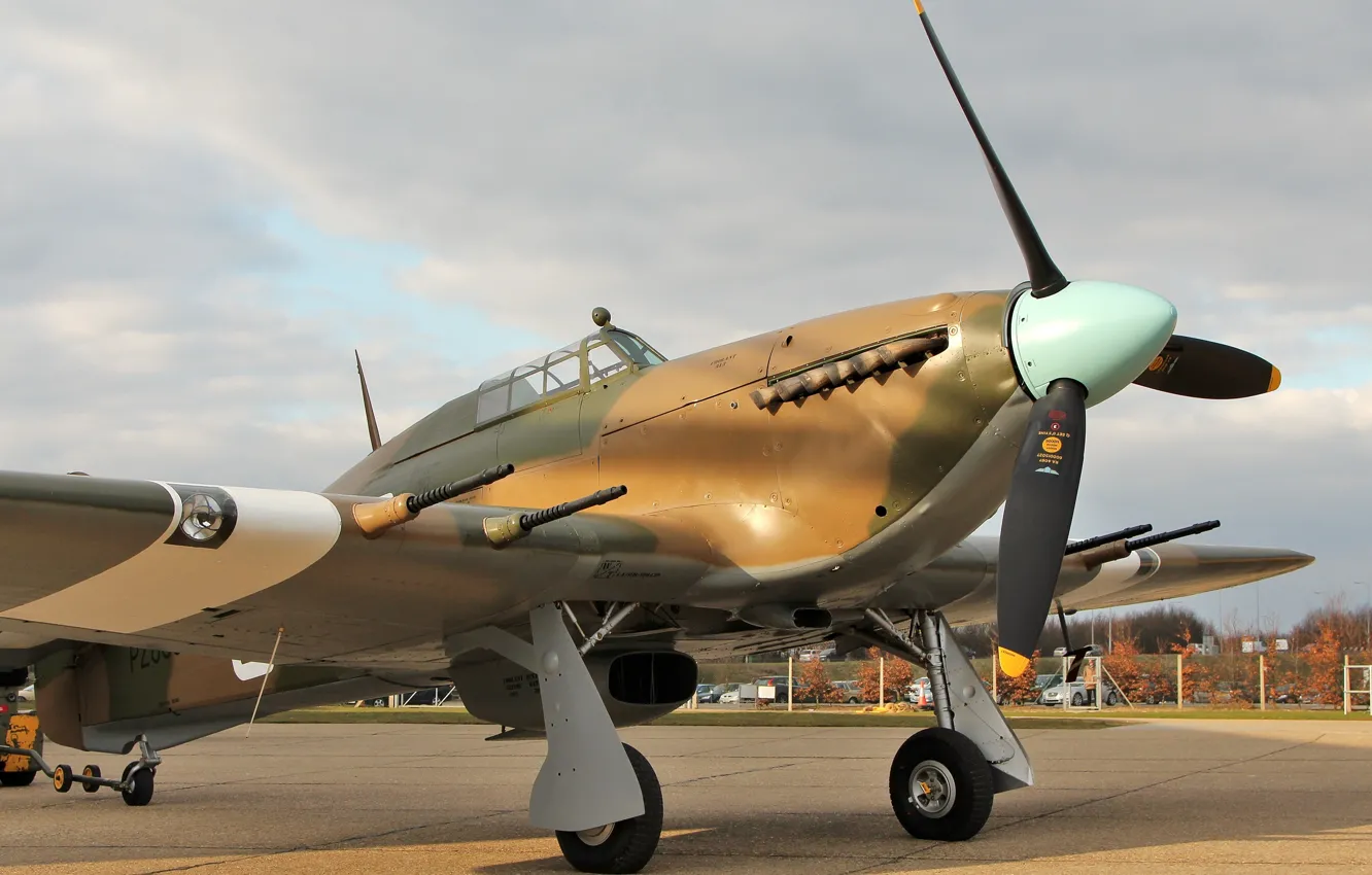 Photo wallpaper fighter, British, single-engine, Hurricane IIC