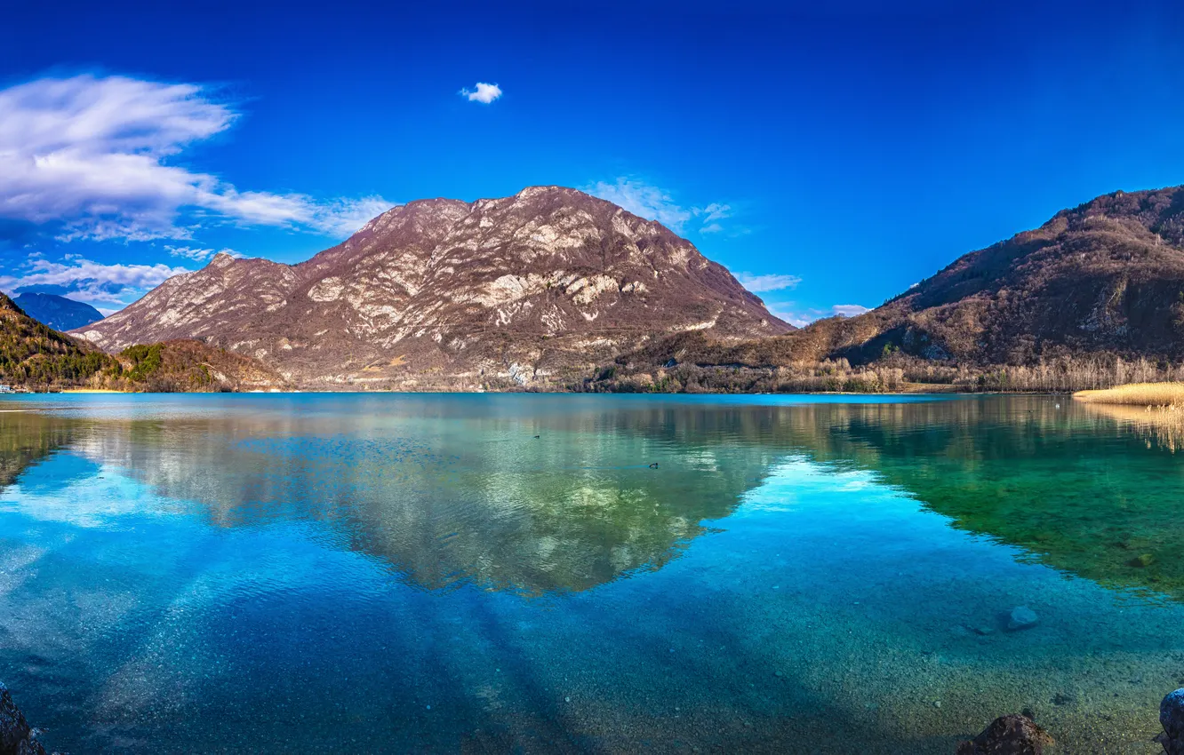 Photo wallpaper landscape, mountains, lake, Italy, Lake Cavazzo