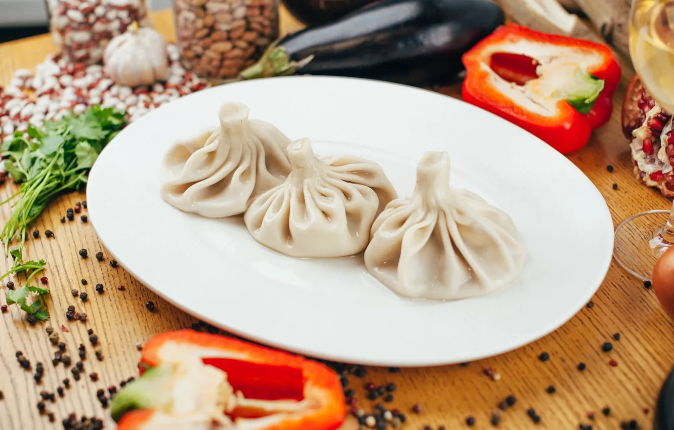 Photo wallpaper pepper, spices, khinkali