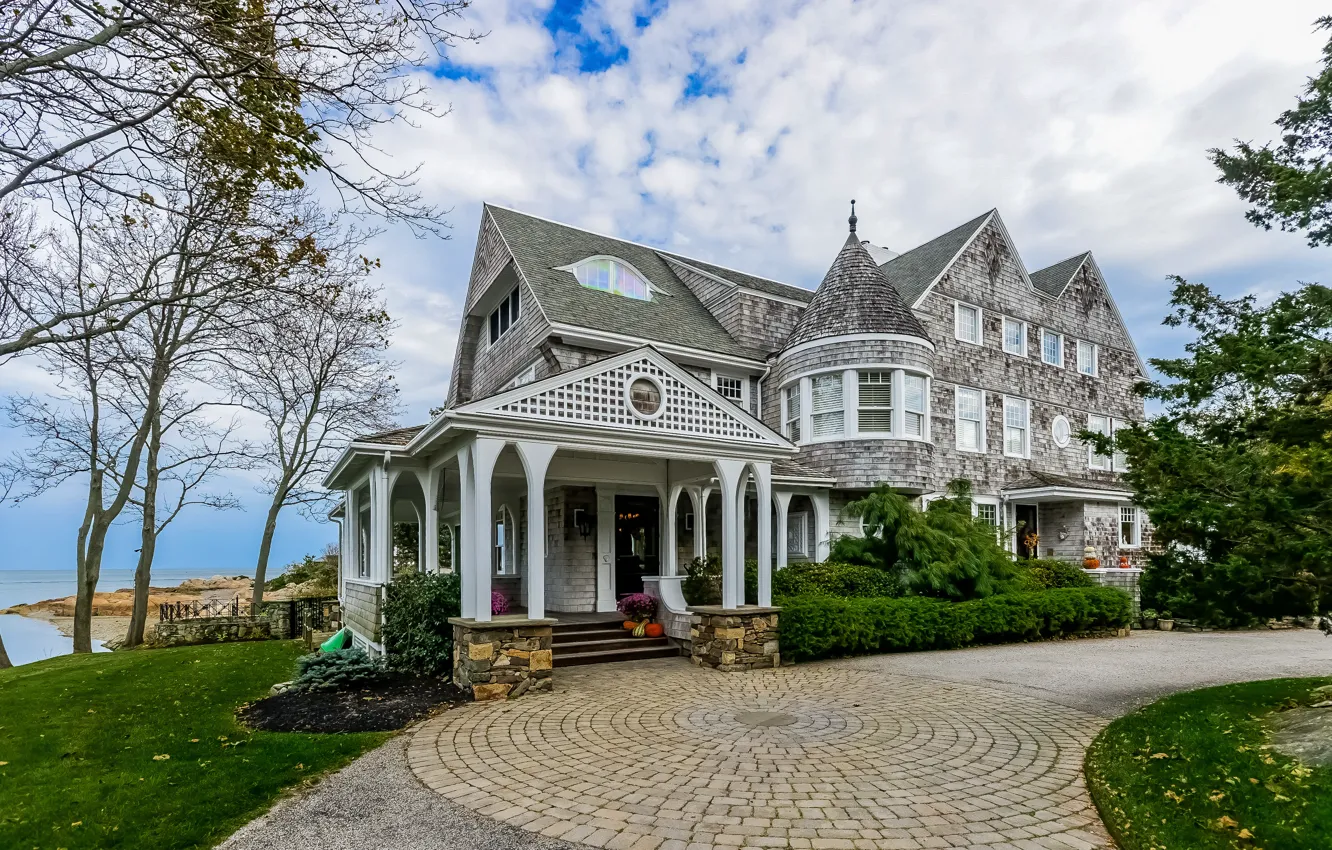 Photo wallpaper luxury villa, Cape Cod, Cohasset, style home with Victorian influence, Kingsview