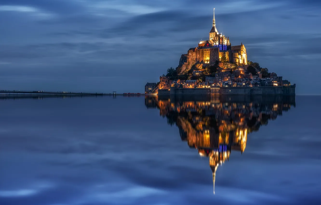 Photo wallpaper landscape, nature, Mont Saint Michel