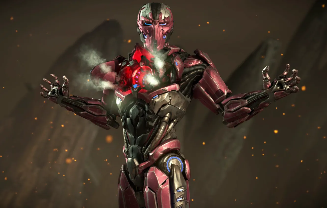 Photo wallpaper Red, Cyborg, Sector, Mortal Kombat X, Triborg