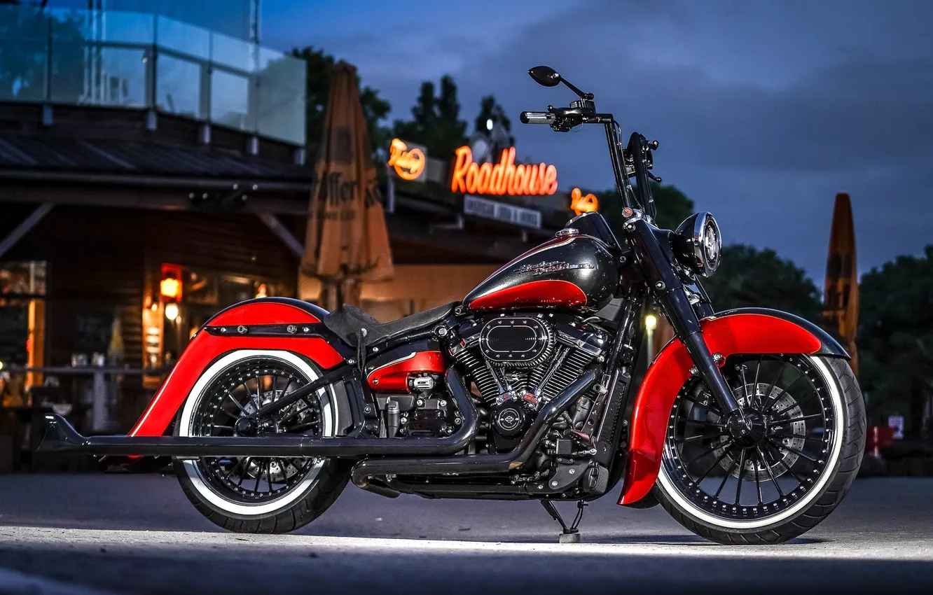 Photo wallpaper motorcycle, Harley Davidson, bike