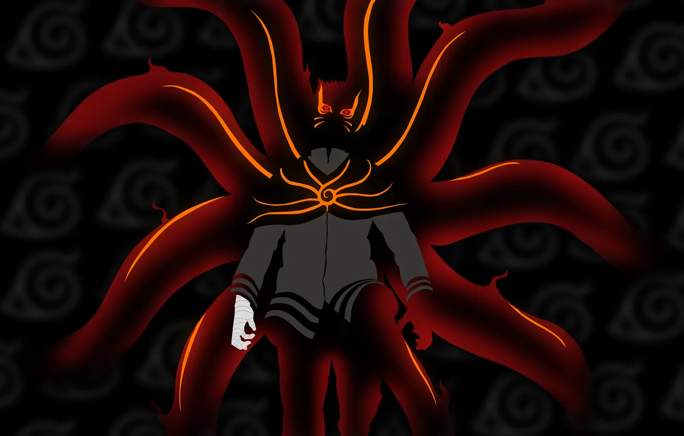 Photo wallpaper logo, game, Sasuke, Naruto, anime, tail, fight, ninja