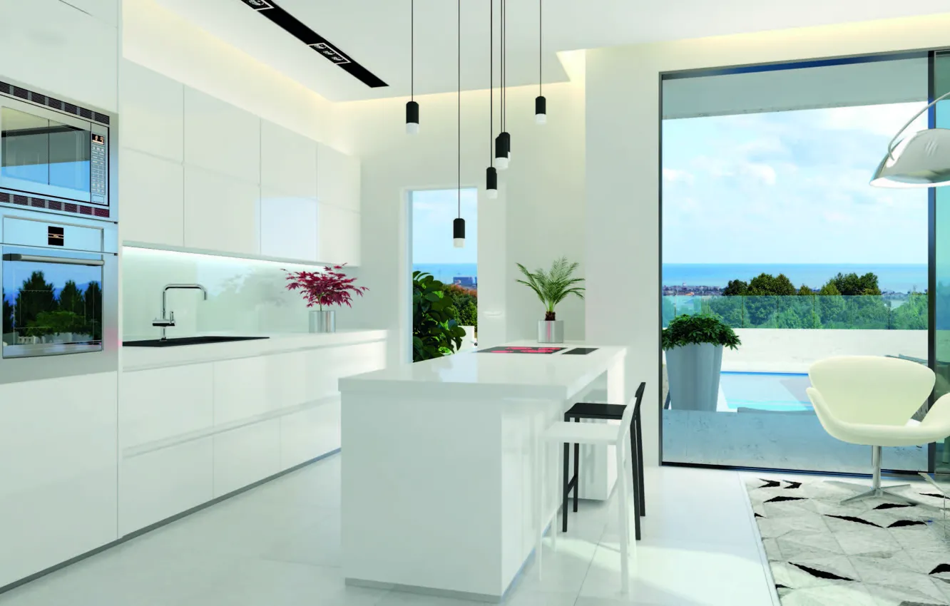 Photo wallpaper design, style, interior, kitchen, Spain, villa