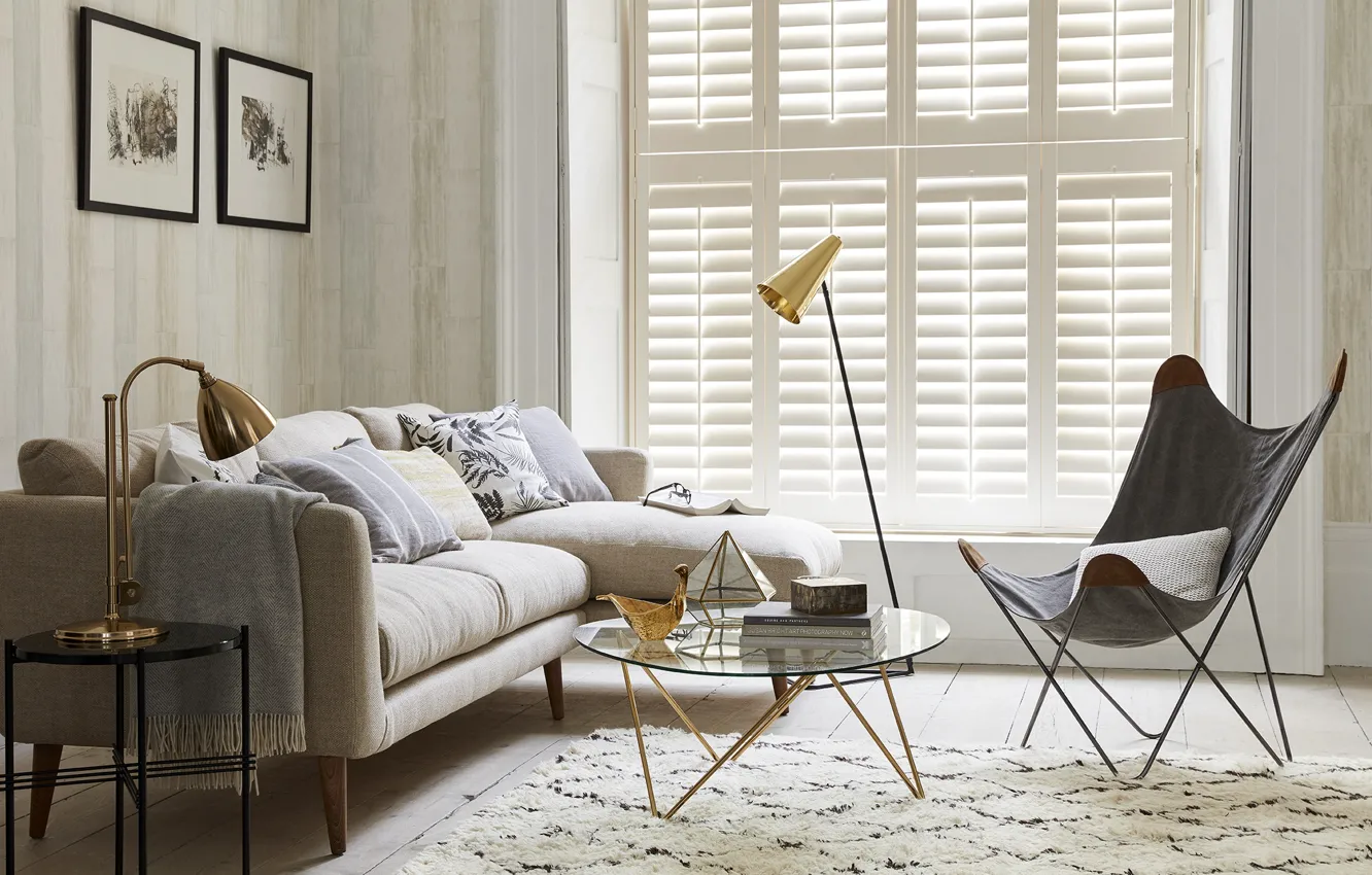 Photo wallpaper room, interior, living room, small living room