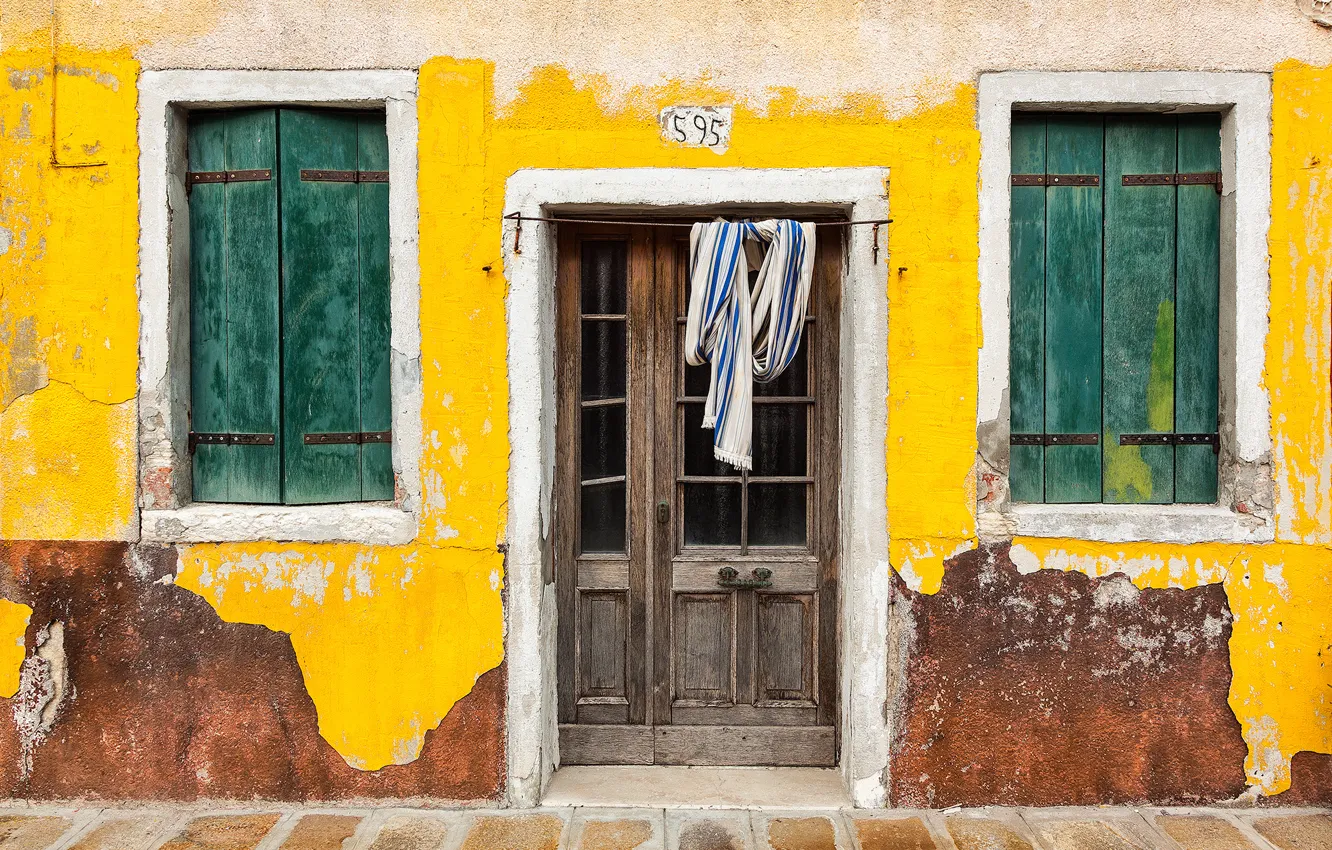 Photo wallpaper house, Windows, the door, Italy, Italy, Burano, Burano
