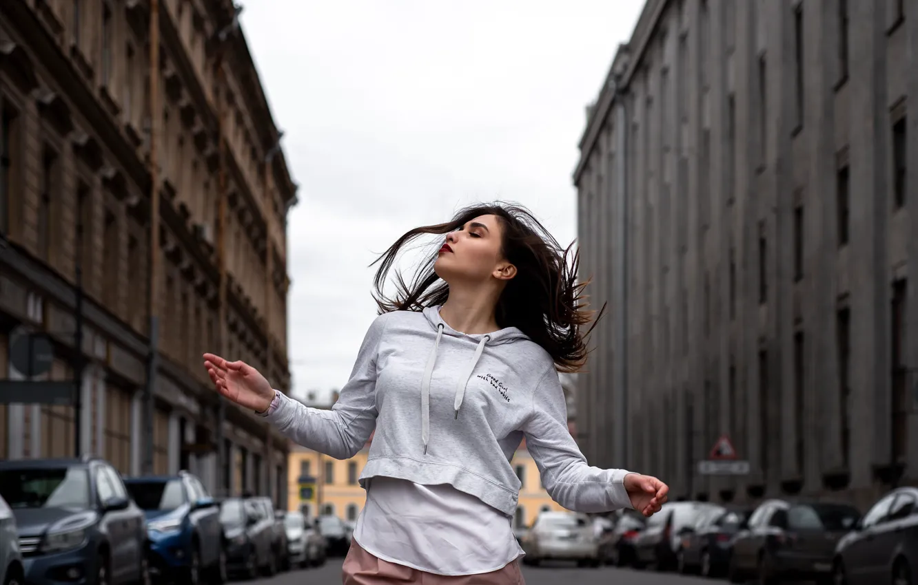 Photo wallpaper girl, street, dance