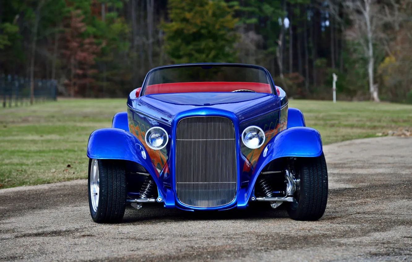 Photo wallpaper Roadster, Ford, Car, Blue, 1932, Modified