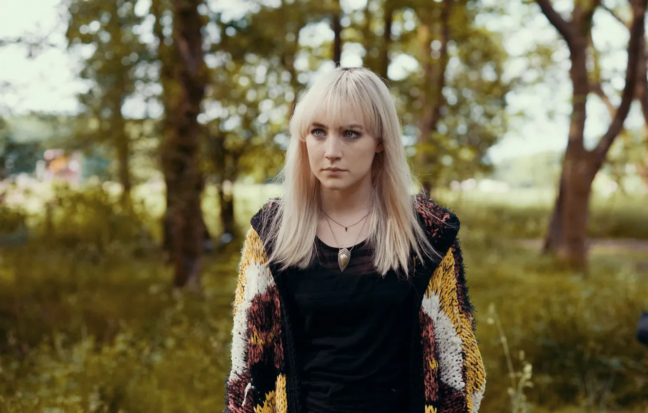 Photo wallpaper look, girl, trees, actress, blonde, Saoirse Ronan, Saoirse Ronan, How I Live Now