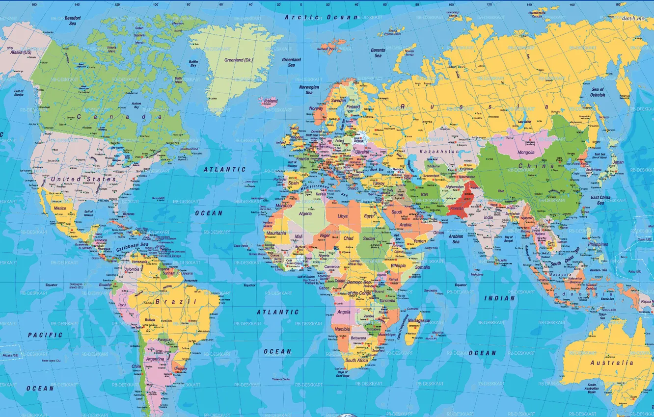 Photo wallpaper the world, map, country