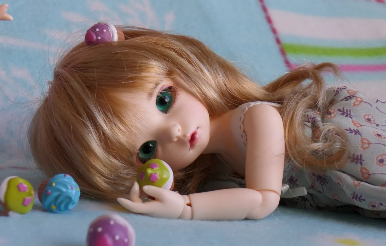 Photo wallpaper hair, toys, doll